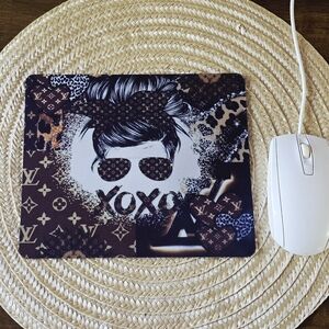 Stylish Brown Messy Bun Mouse Pad